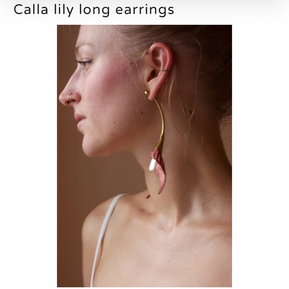 Calla Lily Earrings - Colour as pictured